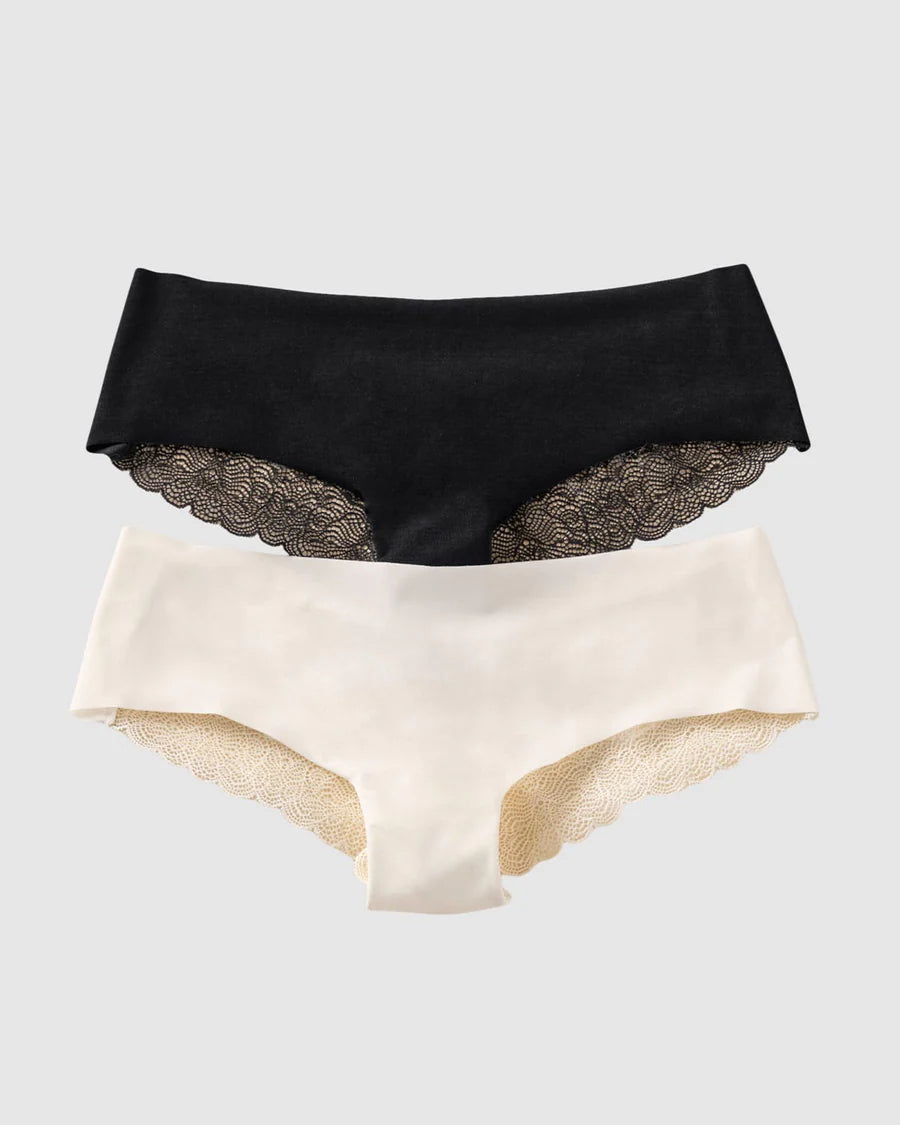 Paquete x 2 panties cacheteros descaderados con encaje