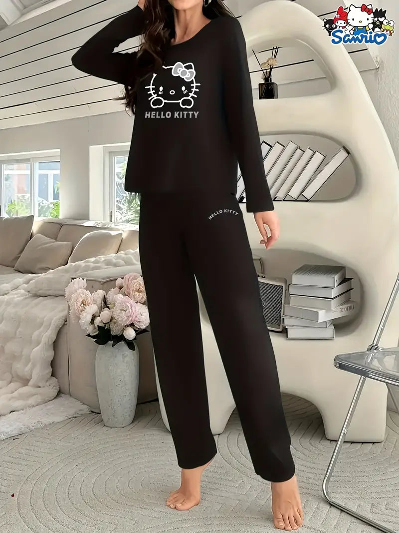 PIJAMA HELLO KITTY FRANELA Y PANTALON LARGO