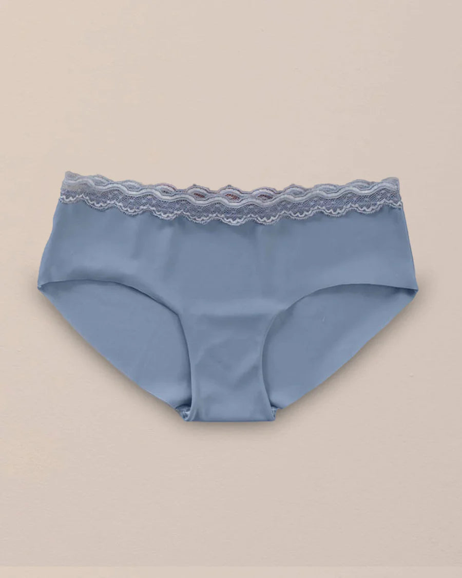 Panty hipster con encaje en cintura tiro medio
