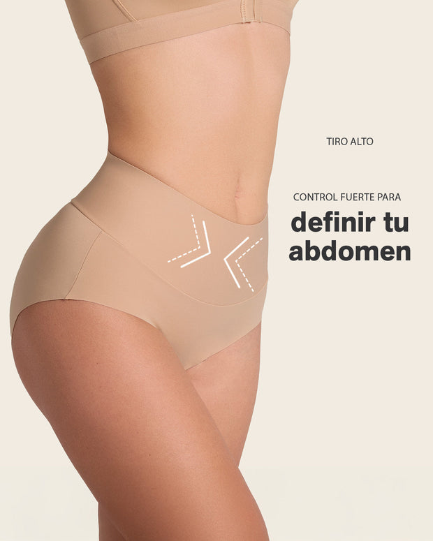 Panty hípster tiro alto de control fuerte de abdomen