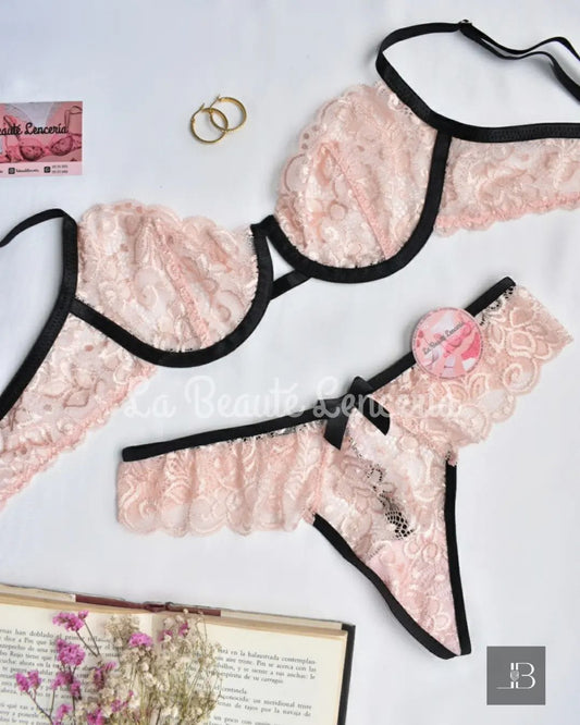 Conjunto Brasier y panty en encaje