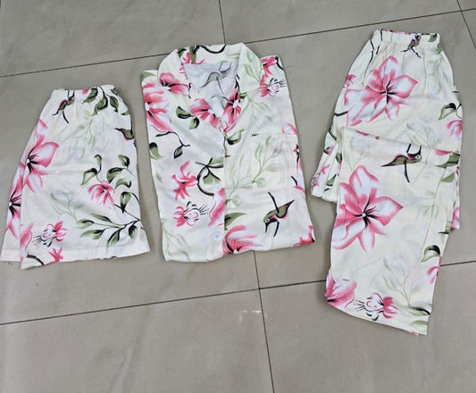 PIJAMA SATEN DE 3 PIEZAS