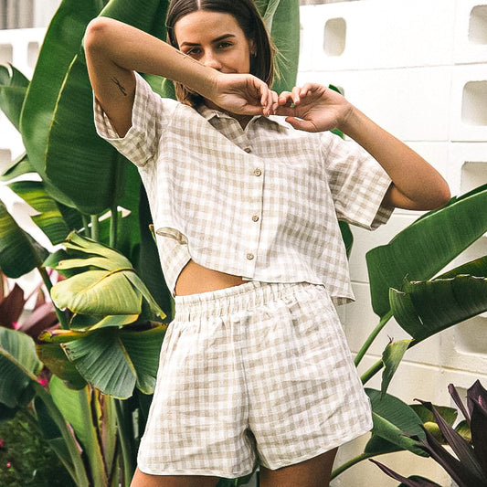 Conjunto de blusa manga 3/4 y short