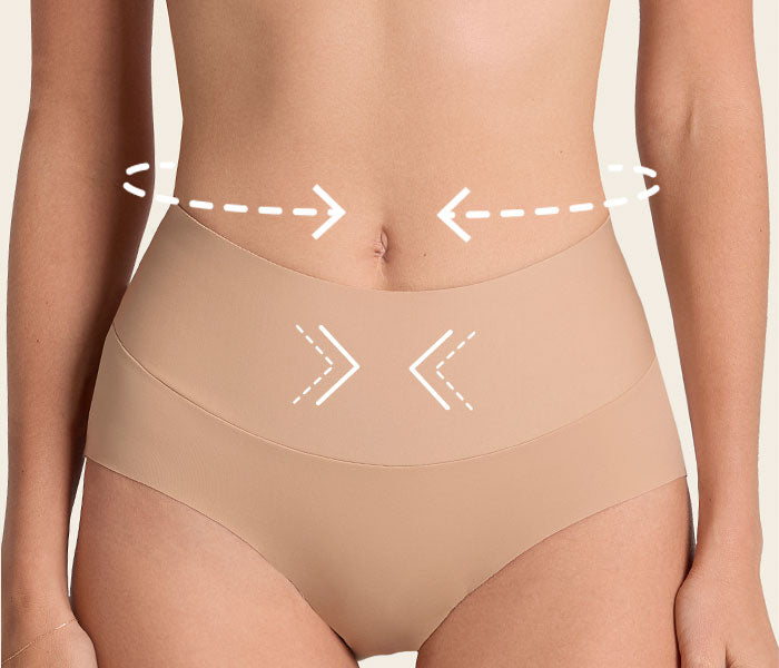 Panty hípster tiro alto de control fuerte de abdomen